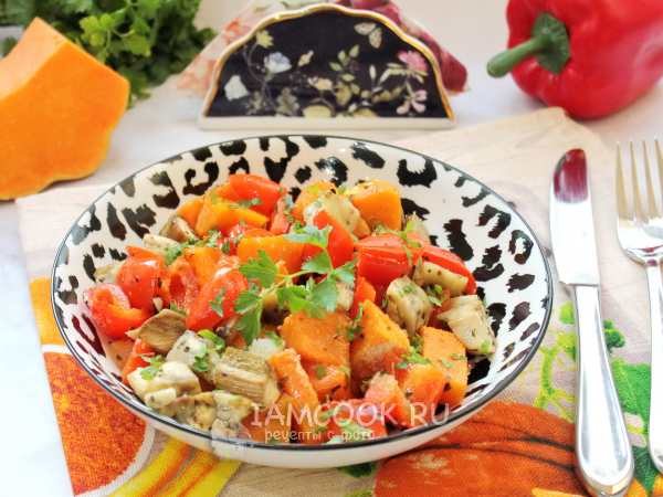 Тыква с баклажанами в духовке, рецепт с фото