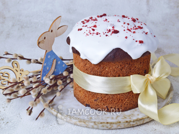 Творожный кулич с клюквой (вяленой), рецепт с фото