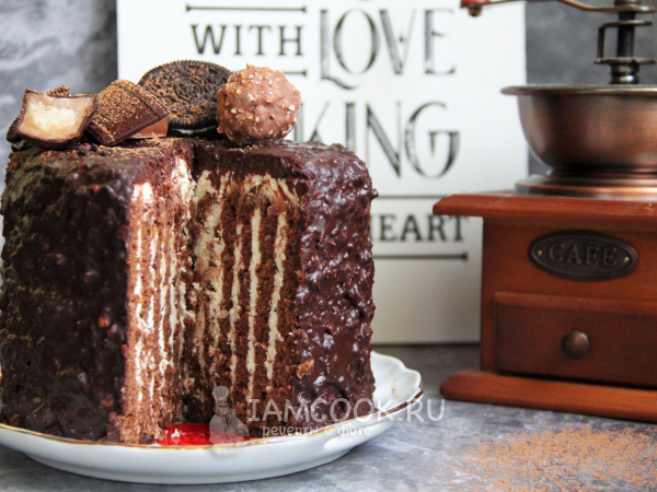 Торт с вертикальными коржами, рецепт с фото