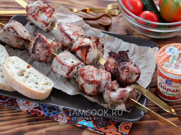 Шашлык из свинины на айране, рецепт с фото
