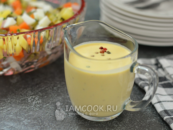 Заправка для Оливье (+салат Оливье), рецепт с фото