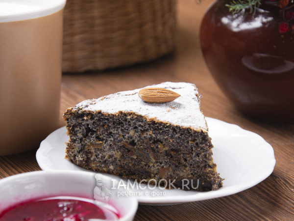 Маковый пирог без муки и сахара, рецепт с фото