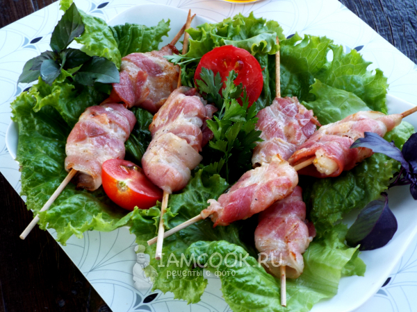 Креветки в беконе на мангале, рецепт с фото