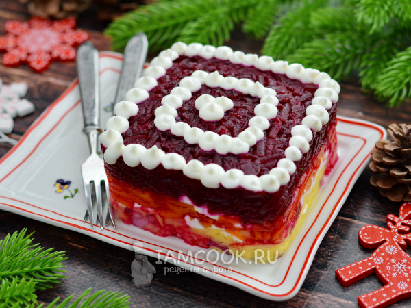 Салат «Шуба» без селедки, рецепт с фото