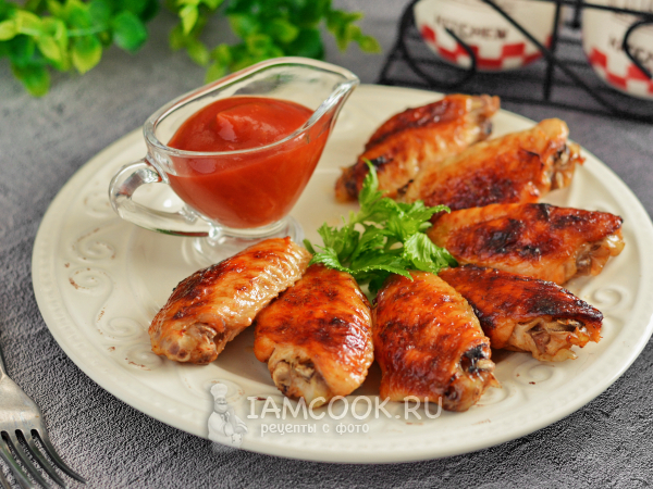 Куриные крылышки в кетчупе в духовке, рецепт с фото
