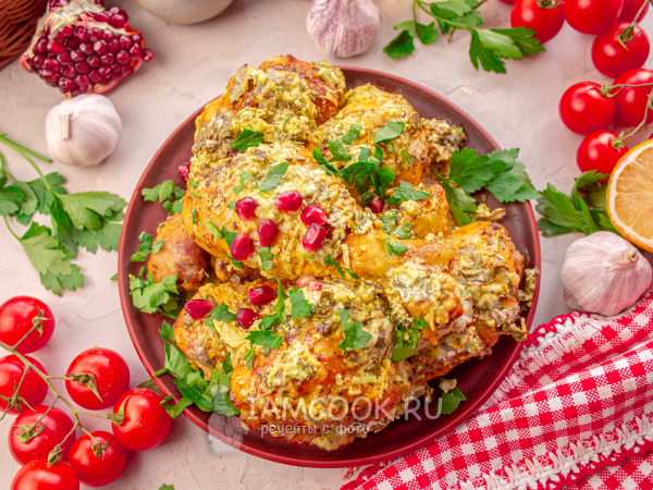 Чкмерули (курица по-грузински) со сметаной, рецепт с фото