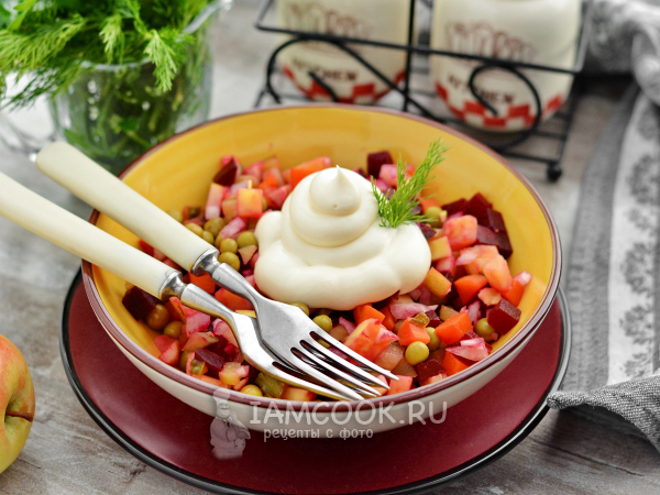 Винегрет с майонезом, рецепт с фото