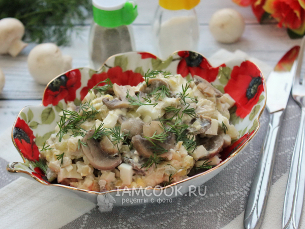 Салат «Орландо» с курицей и грибами, рецепт с фото