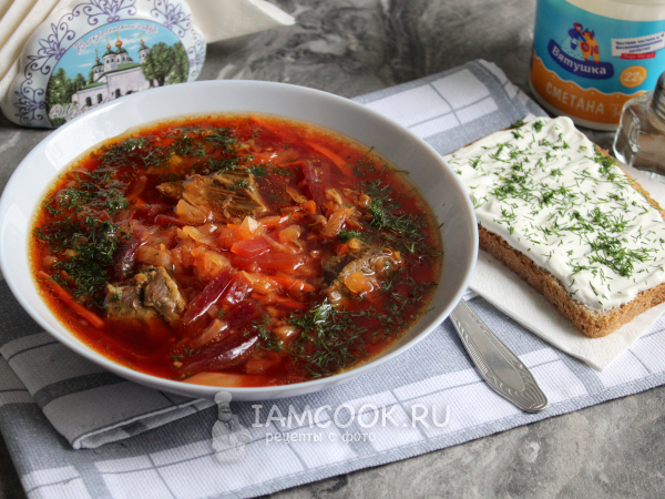 Наваристый борщ с говядиной, рецепт с фото