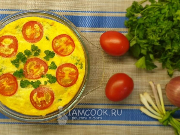 Фриттата с кабачком и помидором, рецепт с фото