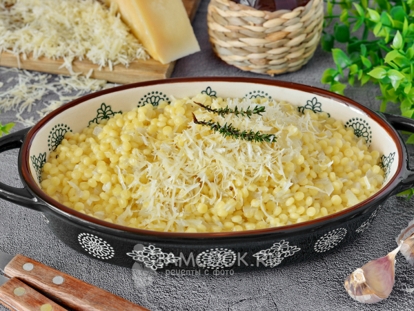 Птитим с сыром (на сковороде), рецепт с фото