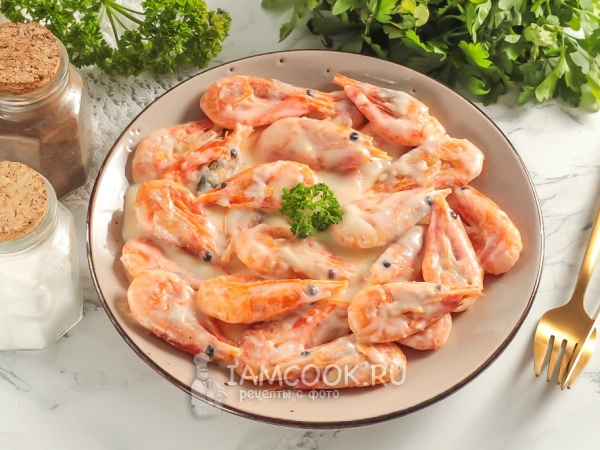 Жареные креветки в сливочном соусе, рецепт с фото