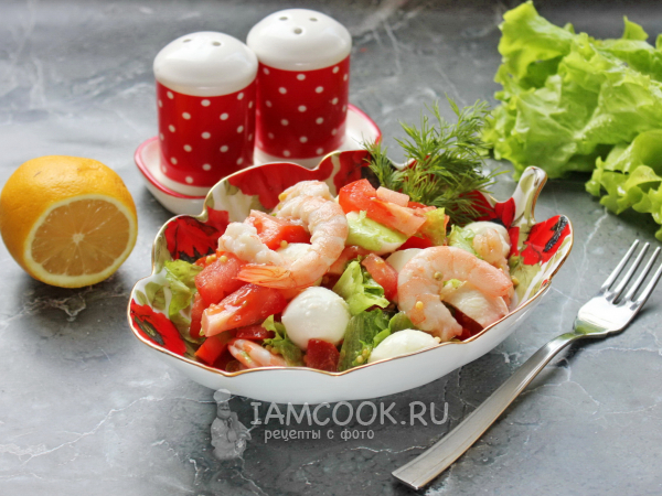 Салат «Афина» с креветками, рецепт с фото