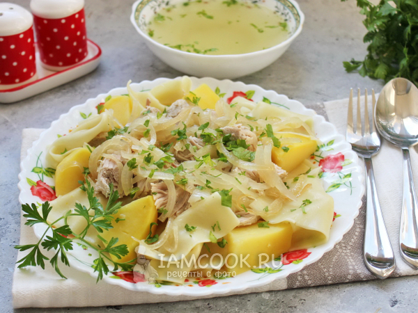 Бешбармак из свинины с картошкой, рецепт с фото