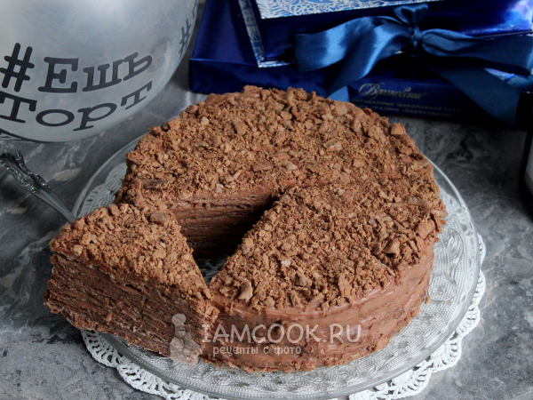 Шоколадный торт «Наполеон», рецепт с фото