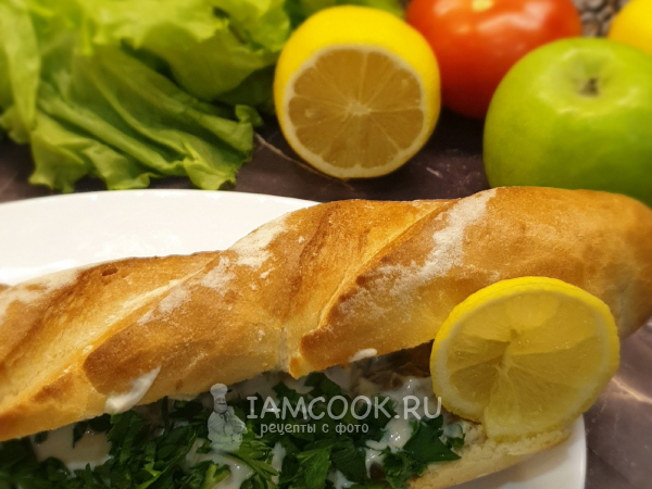 Соуда джеж биль хэбез (куриная печень в багете), рецепт с фото