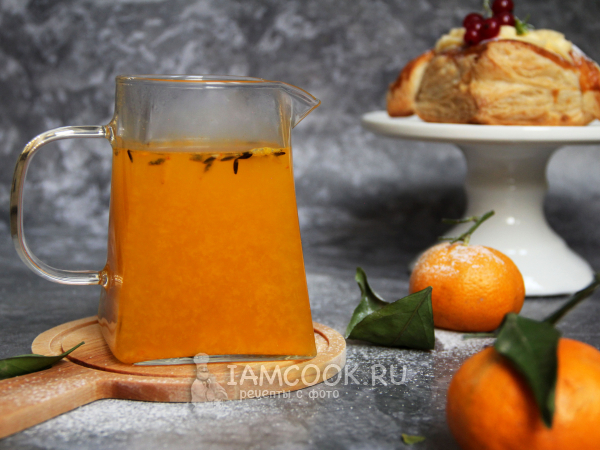 Чай с облепихой и мандарином (морс), рецепт с фото