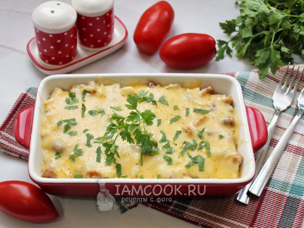 Жульен с опятами и курицей, рецепт с фото