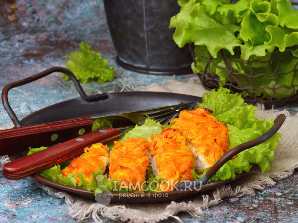 Куриное филе под морковной «шубой», рецепт с фото