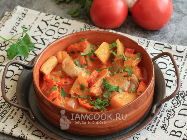 Рагу с картофелем и грибами, рецепт с фото