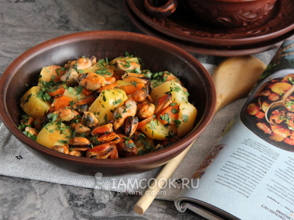 Картошка с мидиями, рецепт с фото