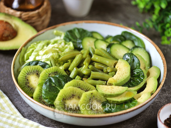 Постный зеленый салат, рецепт с фото