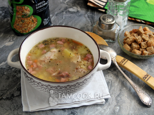 Суп из смеси бобовых (с мясом), рецепт с фото