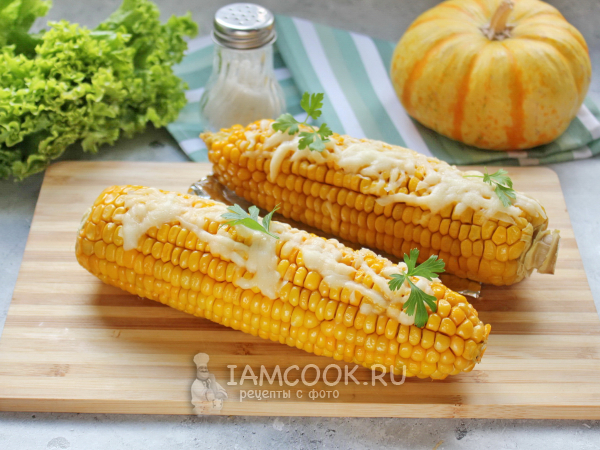 Кукуруза в духовке с сыром, рецепт с фото