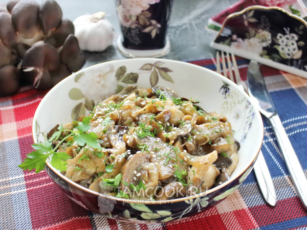 Вешенки с баклажанами, рецепт с фото