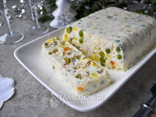 Заливное «Оливье», рецепт с фото