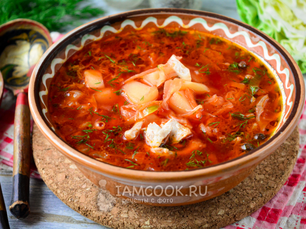 Борщ с молодой капустой, рецепт с фото