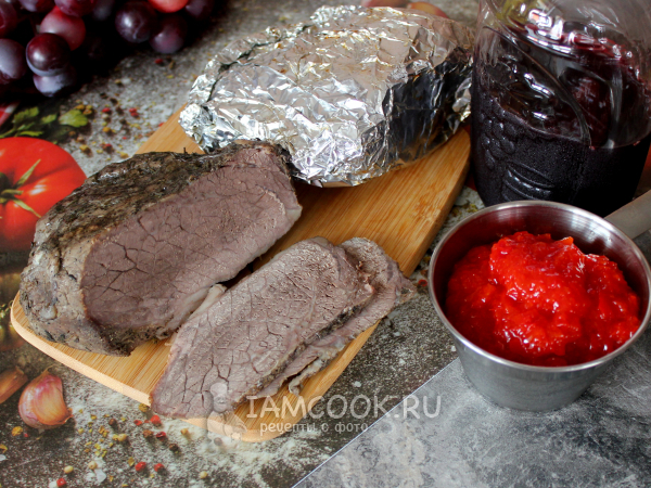 Говядина, маринованная в вине (для духовки), рецепт с фото