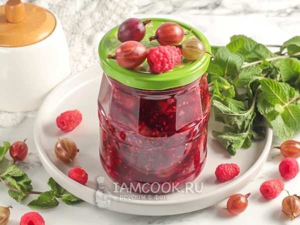 Варенье из крыжовника с малиной на зиму, рецепт с фото