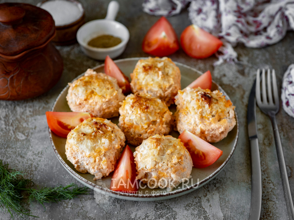 Ежики из индейки с рисом в духовке, рецепт с фото