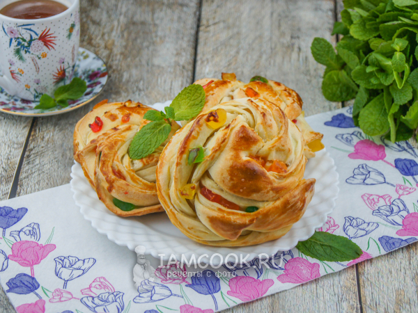 Булочки с цукатами, рецепт с фото