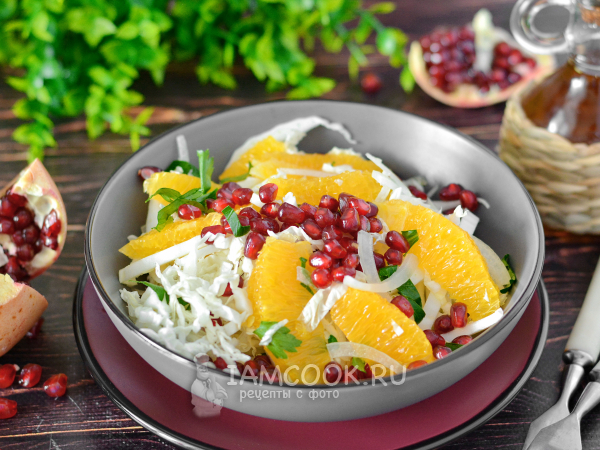 Салат с пекинской капустой и гранатом, рецепт с фото