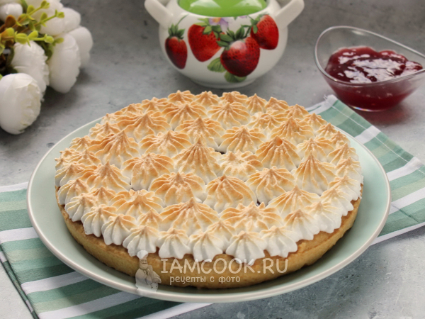Песочный пирог с безе, рецепт с фото