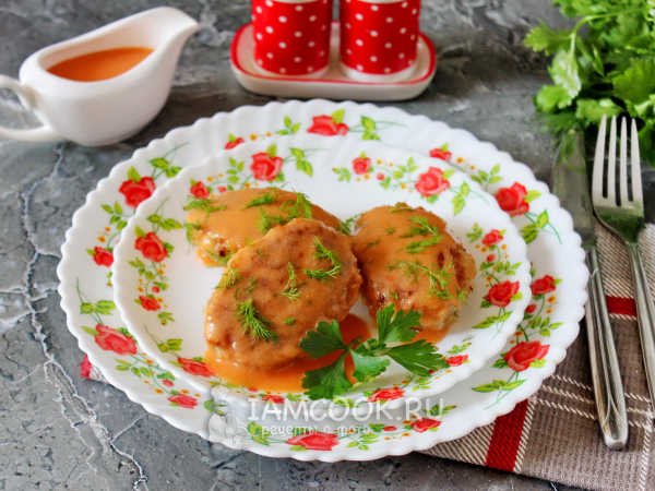 Котлеты в подливе как в столовой, рецепт с фото