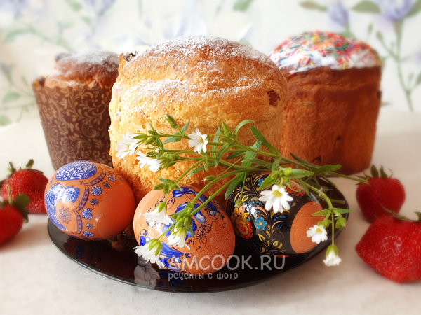 Пуховое тесто для кулича (+выпечка кулича), рецепт с фото