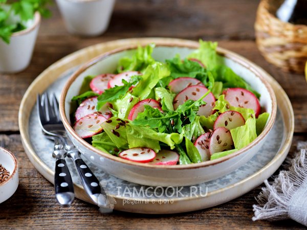 Салат с рукколой и редисом, рецепт с фото