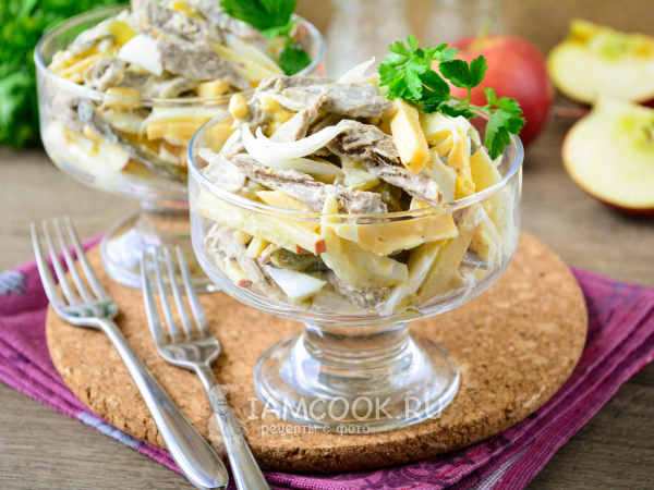 Салат с говядиной и яблоками, рецепт с фото