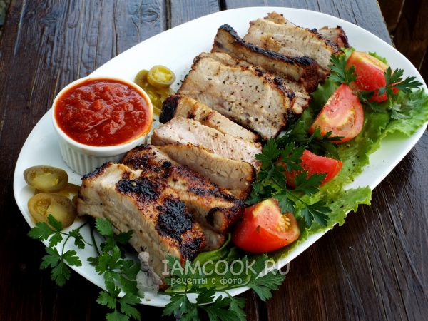 Свиные ребрышки на решетке на мангале, рецепт с фото