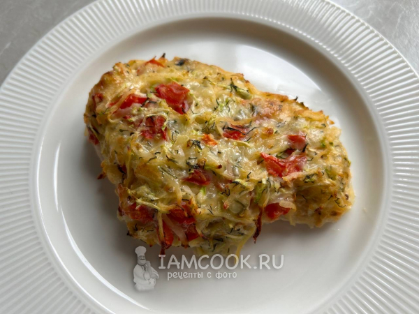 Куриная грудка под овощами в духовке, рецепт с фото