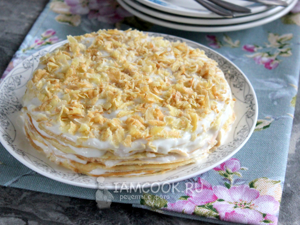 Торт ПП на сковороде (с заварным кремом), рецепт с фото