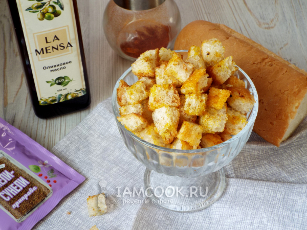 Сухарики в микроволновке, рецепт с фото