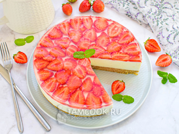 Чизкейк с клубникой и маскарпоне, рецепт с фото