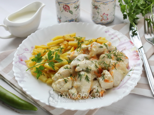 Куриное филе в сливках в мультиварке, рецепт с фото