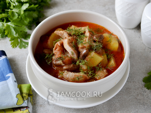 Курица с фасолью и картошкой, рецепт с фото