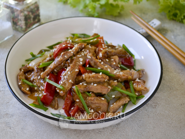 Мясо «веревочкой» по-китайски, рецепт с фото