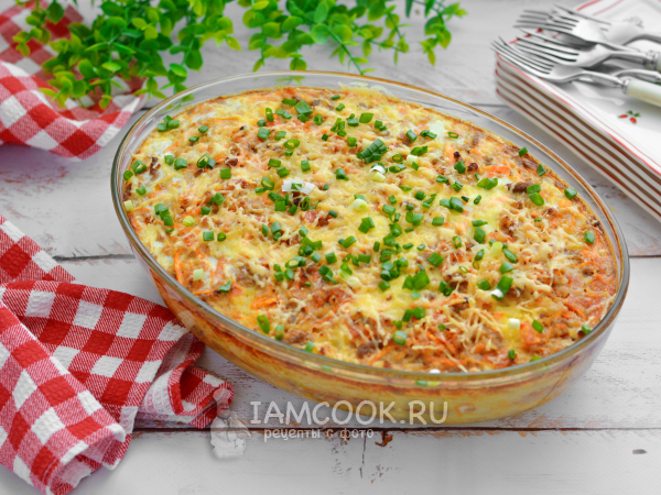 Вермишель с фаршем в духовке, рецепт с фото